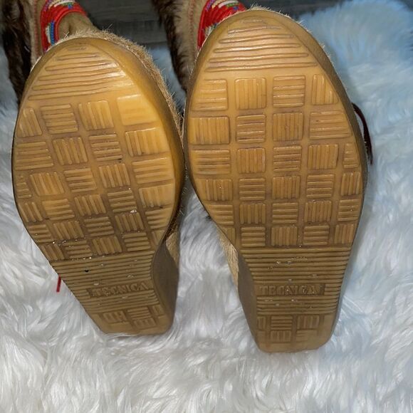 Vintage Tecnica Aztec Cowhide & Goat Fur Apres Ski Boots Made in Italy - Picture 7 of 7
